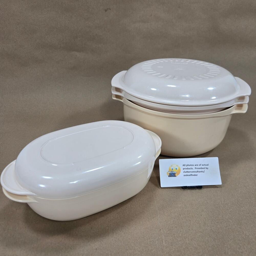 Tupperware Bundle @2192B 3qt Microwave Steamer #2491A 35oz Microwave Cooker